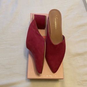Anthropologie Carson Heel Mule - magenta; suede